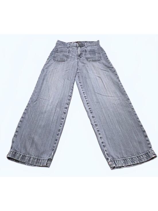 Kut from the Kloth Denim - KUT from the Kloth Grey/Blue Utility Straight Leg Jeans Front Patch Pockets 0